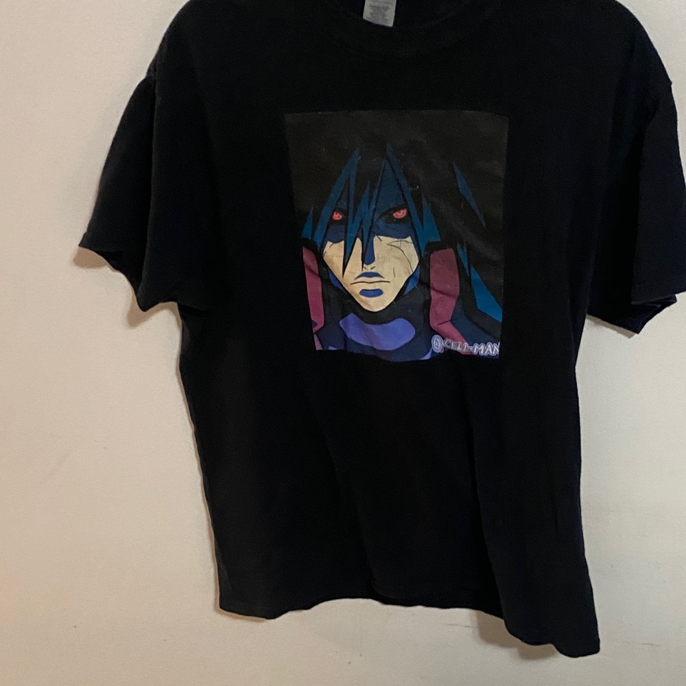 Black Graphic T-Shirt with Anime Print